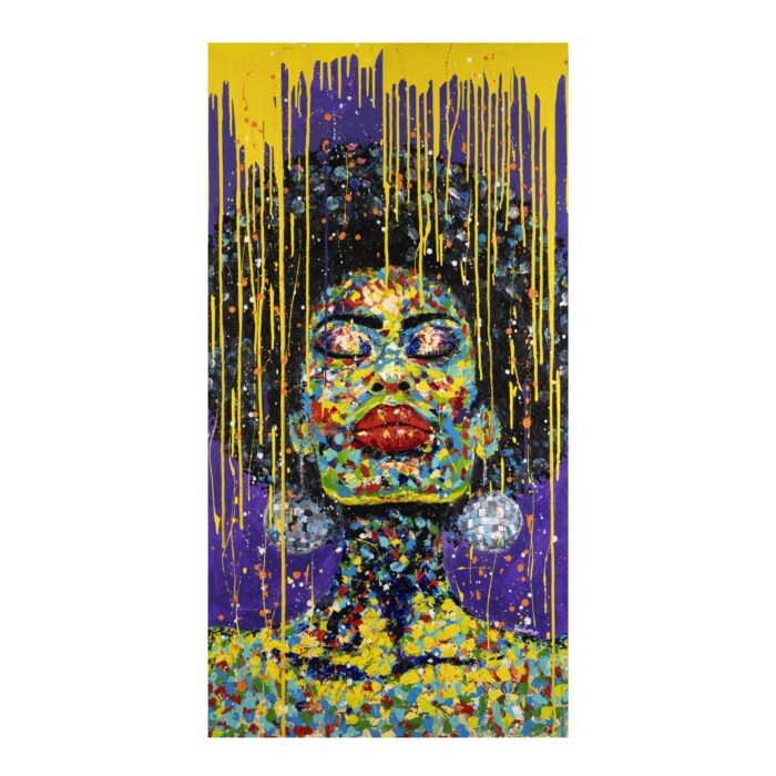 Original Popart Acrylic Painting Bear On Bicycle - Image 1