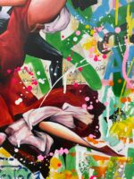 Original Pop Art Oil Painting On Canvas Couple Dancing