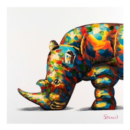 Original Popart Acrylic Rhino Painting