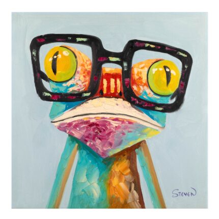 Original Popart Acrylic Painting Pop Frog Flex His New Glasses ;)