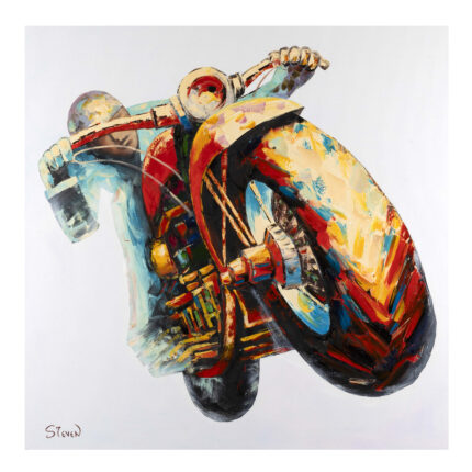 Original Popart Acrylic Painting Motorcycle