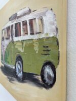Original Acrylic Painting On Canvas Showing A Van
