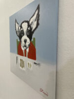 Original Popart Acrylic Painting Dog Eating
