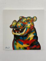Original Popart Acrylic Painting Hippopotamus