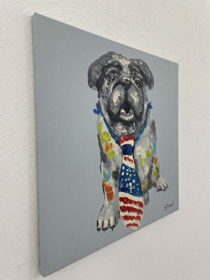 Original Popart Acrylic Painting Showing A Dog