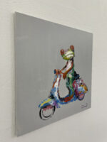 πίνακας ζωγραφικής Pop Art Frog Cycling
