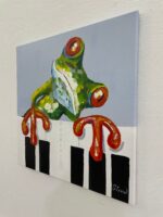 Original Popart Acrylic Painting Frog Play The Piano!