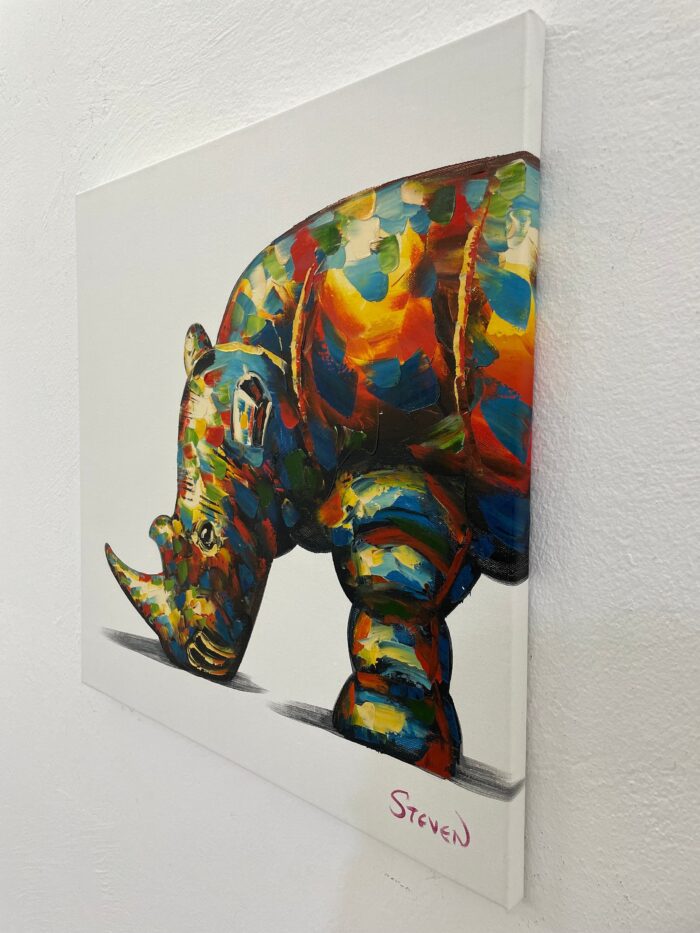 Original Popart Acrylic Rhino Painting