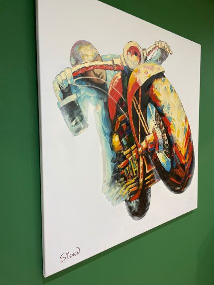 Original Popart Acrylic Painting Motorcycle