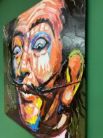 χειροποίητος πίνακας Pop Art με ακρυλικά σε καμβά. Απεικονίζει τον Dali