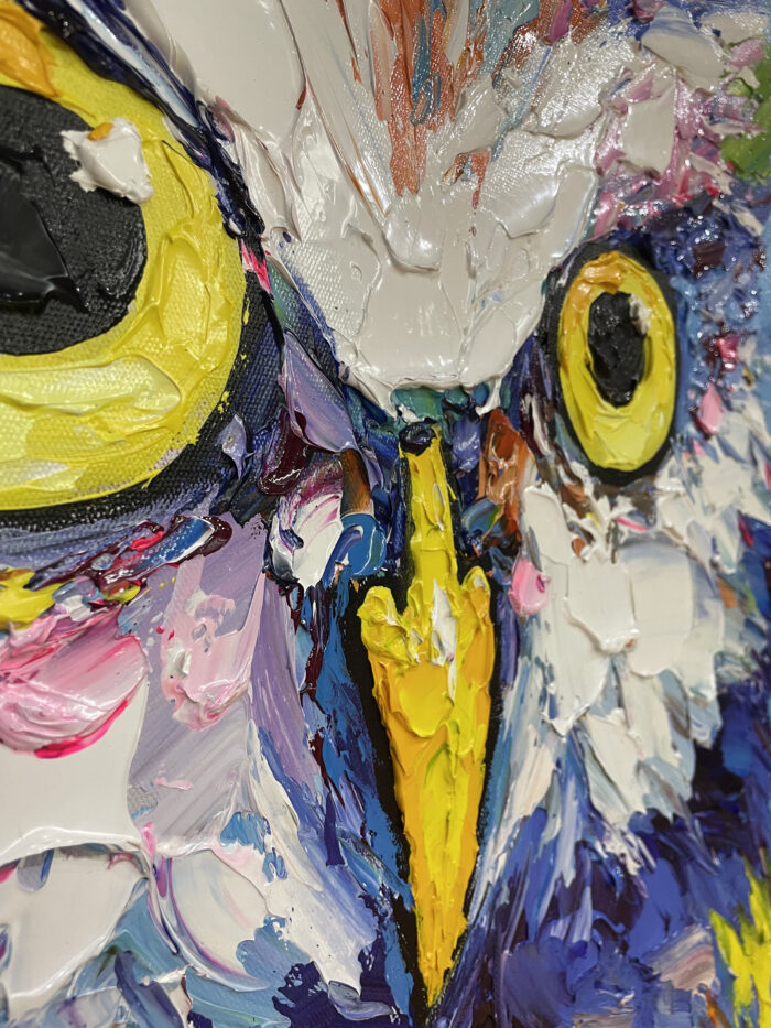 Original Popart Acrylic Paintings Showing an Owl 100% Handmade